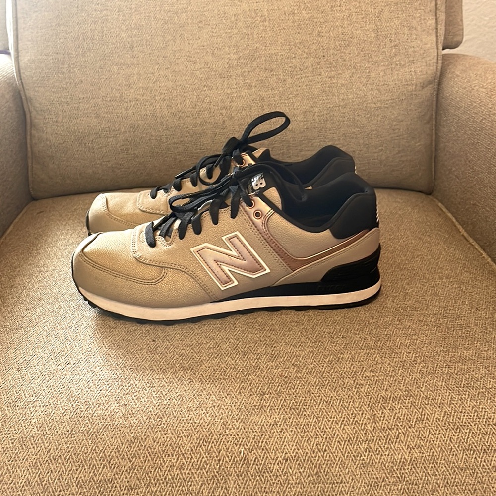 New Balance Beige and Black Women's Sneakers